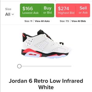Air Jordan 6 retro low BG- white/infrared